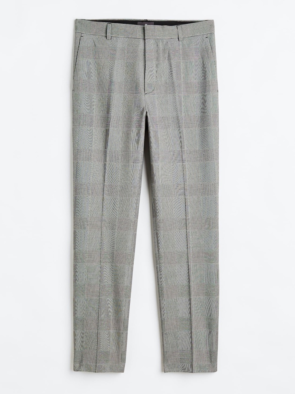 H&M Men’s Gray Plaid Slim Fit Dress Trousers Pants 30W